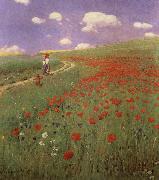 Merse, Pal Szinyei A Field of Poppies oil painting artist
